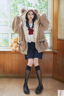 لباس مدرسه دختر بهزیستی Lao Xiaobai jk bear jk (43P)