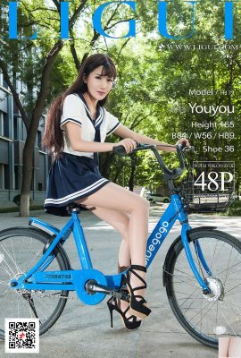 [Liguiزیبایی اینترنتی] 20171207 مدل Xiaoxiao Bicycle Beautiful Legs