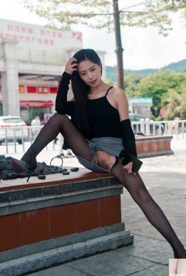 (مجموعه آنلاین) مدل XiuRen-Xiao Ziyi Alice “Black Silk Grey Dress” (قسمت 2) (83P)