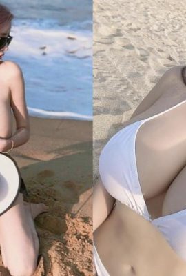 قدرتمندترین زیبای چهره باربی “یوان شین” دارای منحنی S مست کننده در ساحل است و سینه های مغرور و زیبایش را به رخ می کشد و با دیدن چشمانش نمی داند چه کند (44P)