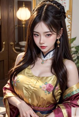 دختر در Hanfu شرقی