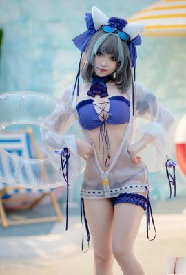 (مجموعه آنلاین) Bangni Bonnie cosplay Cheshire Swimsuit – Azur Lane (86P)